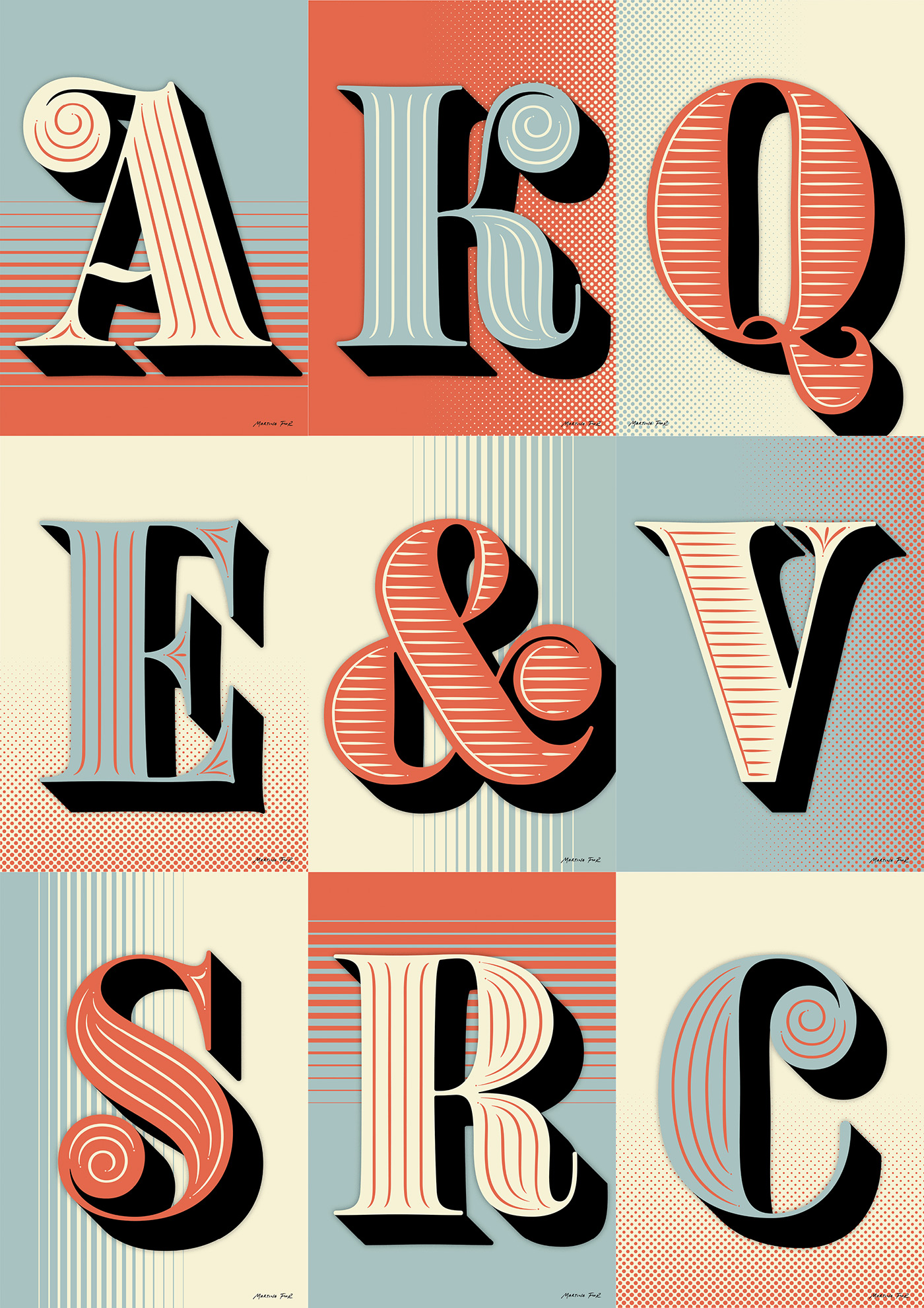 Alphabet series of Art Prints at Sergeant Paper — Studio Martina Flor